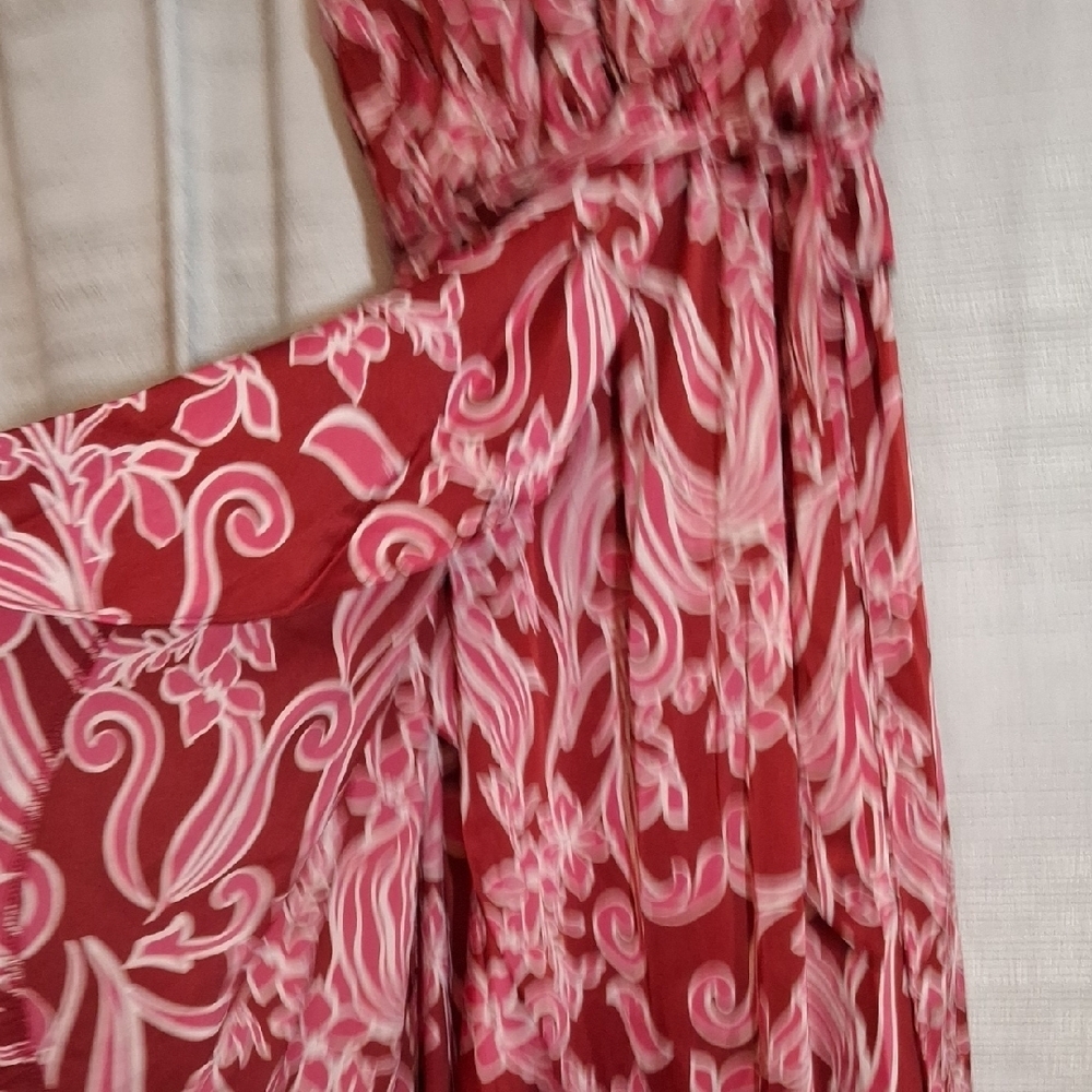 Nicole Miller Pink Paisley Wrap Cocktail Dress XS - Picture 4 of 5